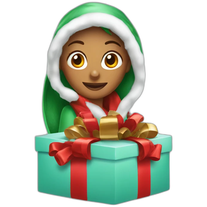 christmas girl in the wrapped box emoji