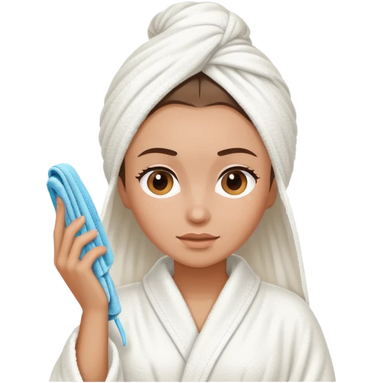 Women wearing shower robe and wrap the hair with towel emoji