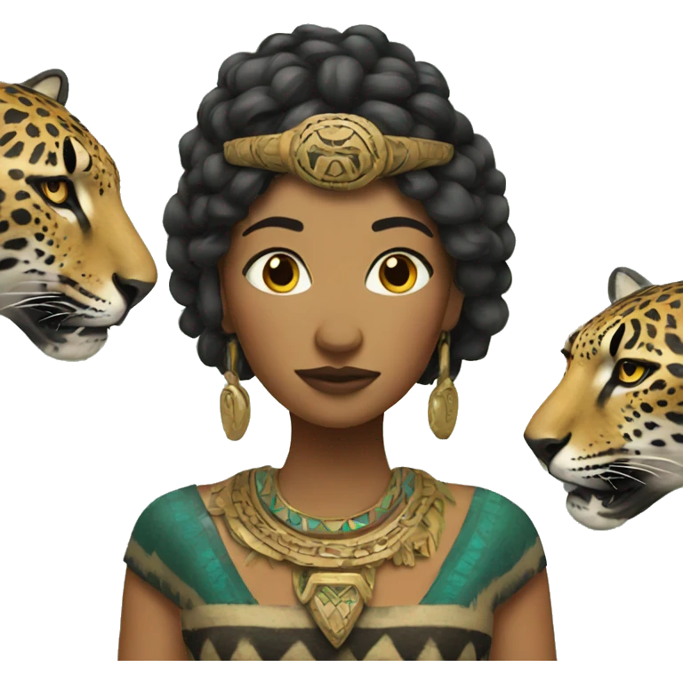 Maya with jaguar dress  emoji