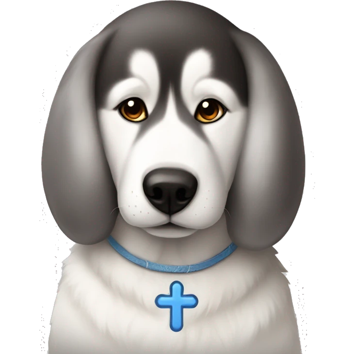 Husky with a Saint lab￼ emoji