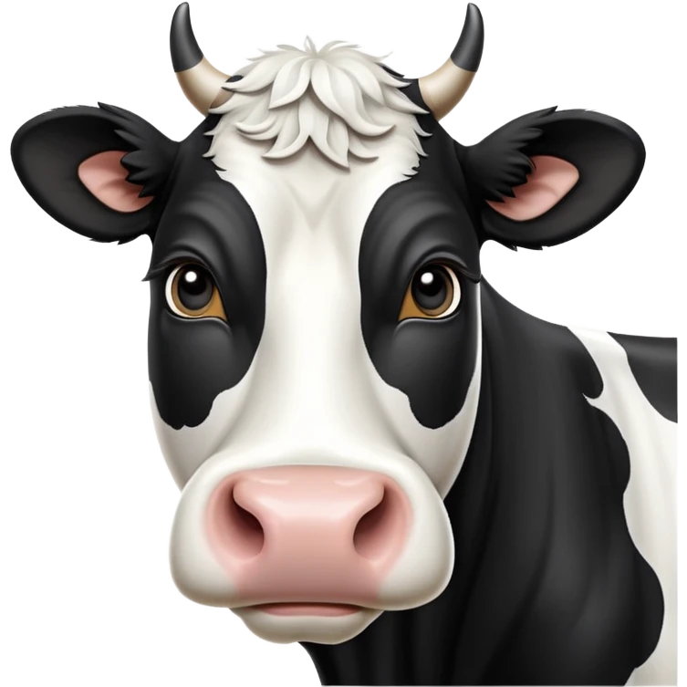 cinematic-noble-black-and-white-cow-portrait-emoji,-poised-and-regal,-with-a-large,-sturdy-build-and-a-beautifully-patterned-hide-of-rich-black-accented-by-crisp-white-patches,-deep-set-soulful-brown-eyes,-simplified-yet-sharp-and-sophisticated emoji