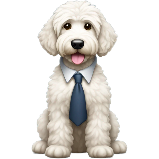 White Goldendoodle as a Prosecutor emoji