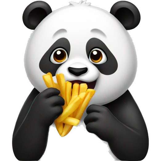 Panda eating fries emoji