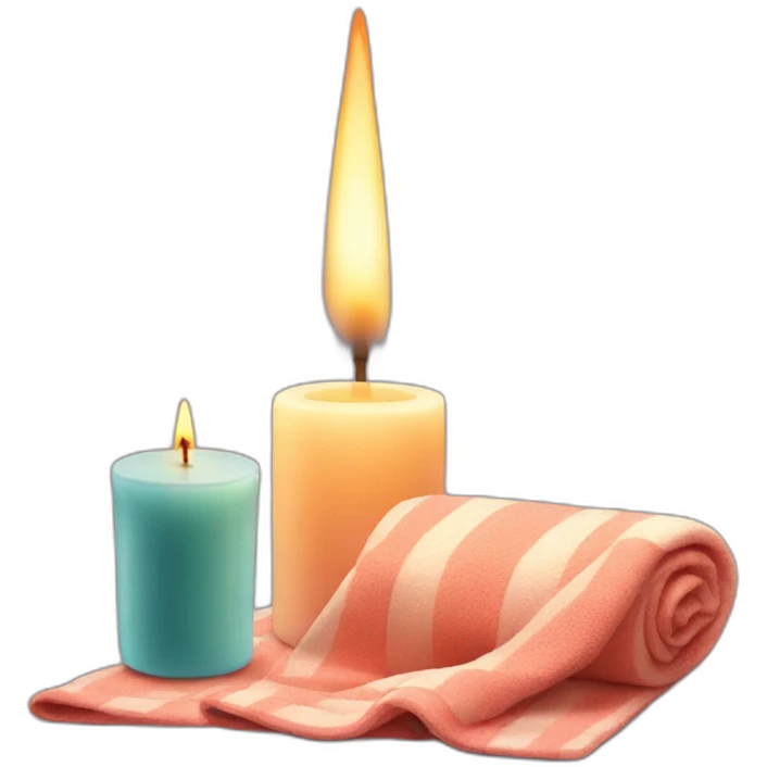 a candle, a diffuser and a blanket emoji