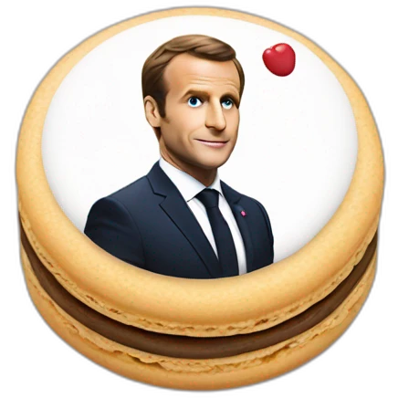 Macron sur un macaron emoji