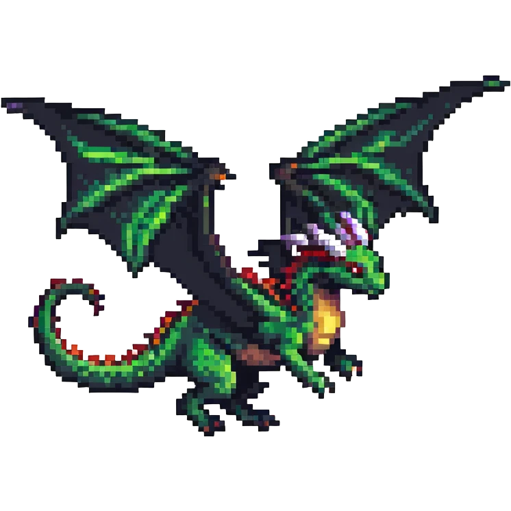 pixel art dragon flying emoji