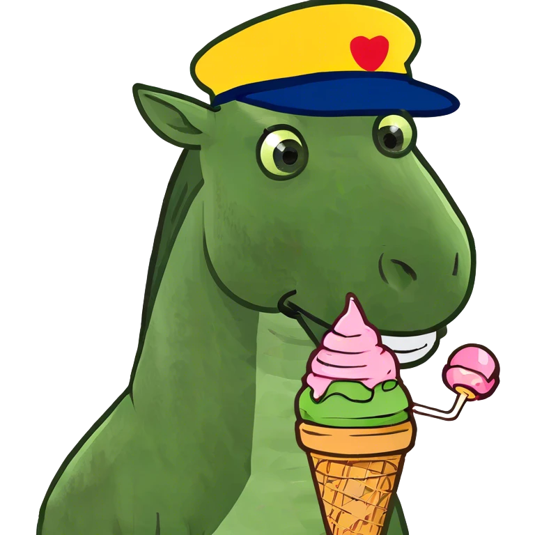 Horse with an ice cream  emoji