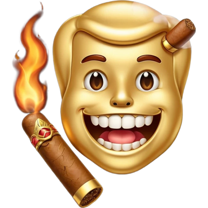 gold tooth with cigar emoji