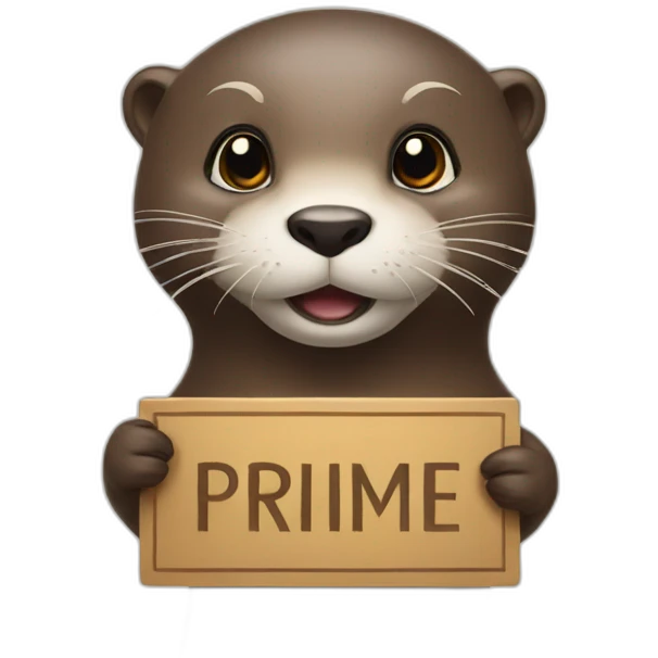 otter holding a sign with the text PRIME emoji