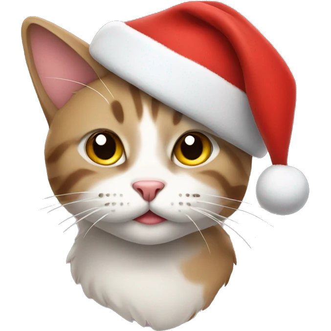cat wearing christmas hat emoji