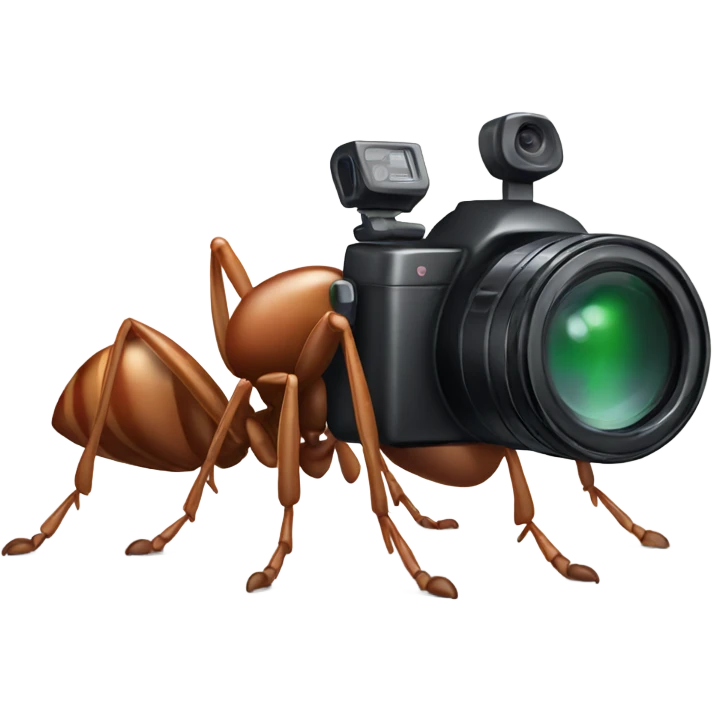 Ant with a camera emoji