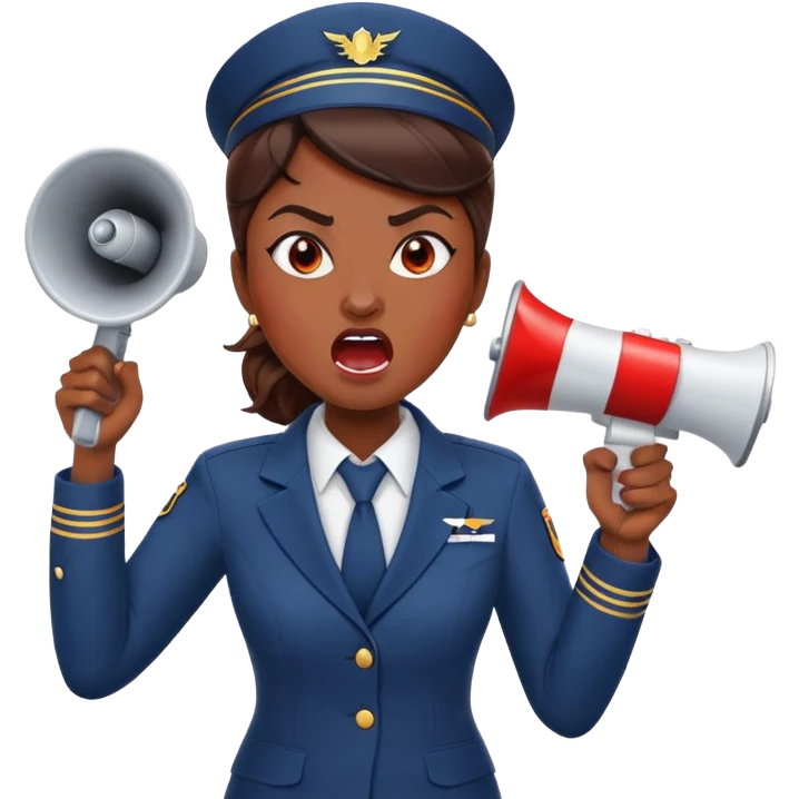 Crazy flight attendant having a fit  emoji