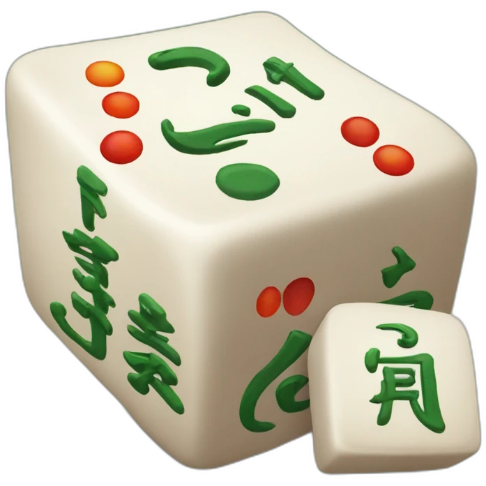 a mahjong emoji with the word "blessing" written on it emoji