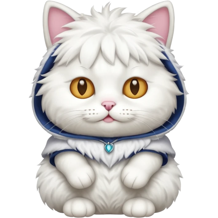white cat with funny costume emoji