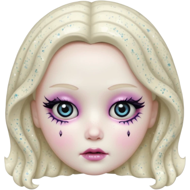 Glitter sweet horror doll emoji