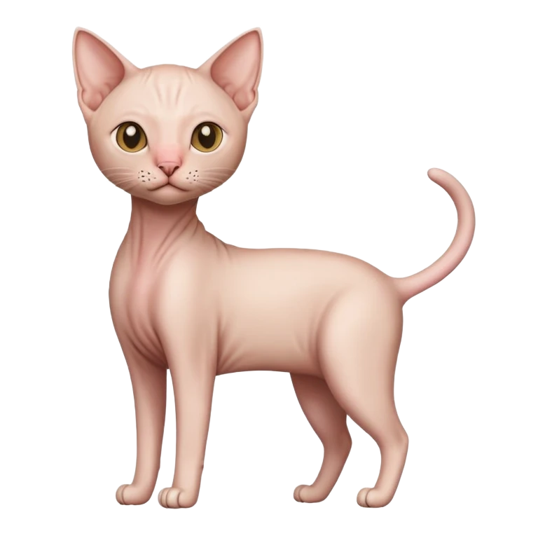hairless cat full body standing emoji