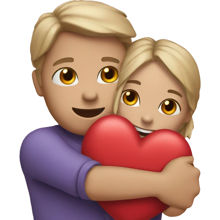 Hug heart in background emoji