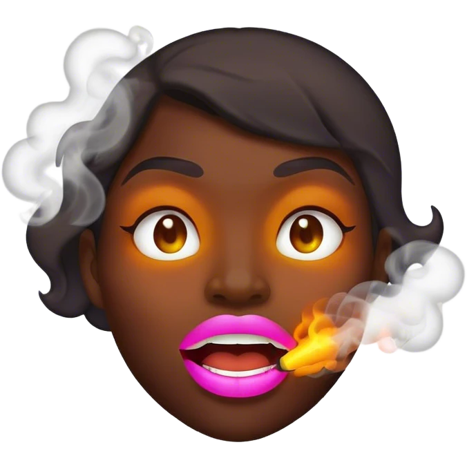 Neon smoke mouth emoji