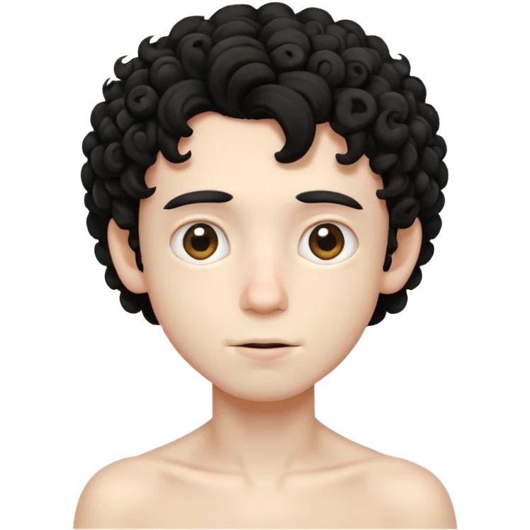 skinny boy with curly hair emoji
