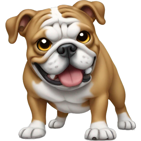 standing English bulldog dabbing emoji
