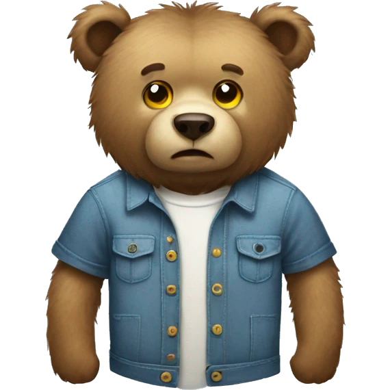 Bear wearing a shirt with a lot of buttons emoji