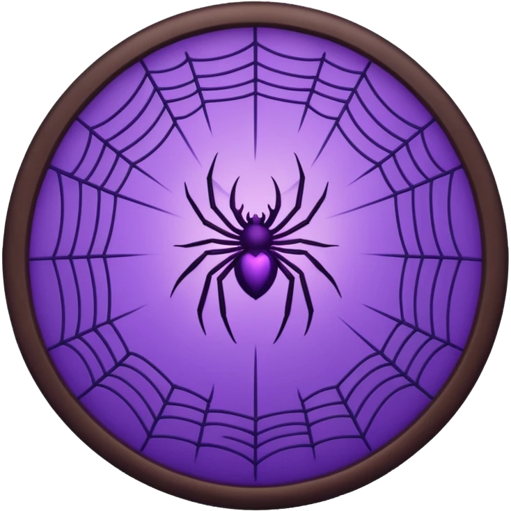 a circular frame of glowing purple spider webs with tiny bats  emoji