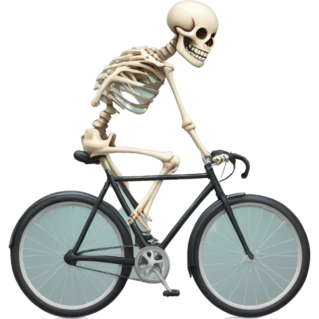 Skeleton on bicycle emoji