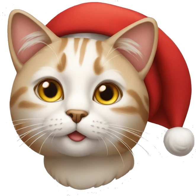 cat wearing red hat emoji
