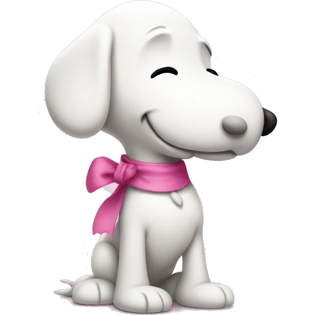 snoopy with pink ribbon  emoji