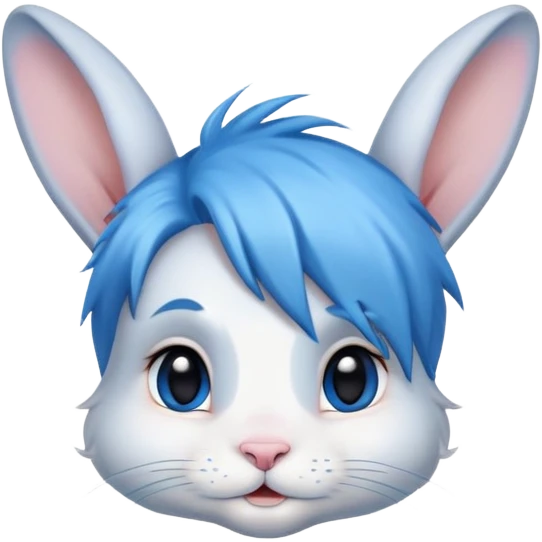 pretty easter boy bunny with blue hair emoji