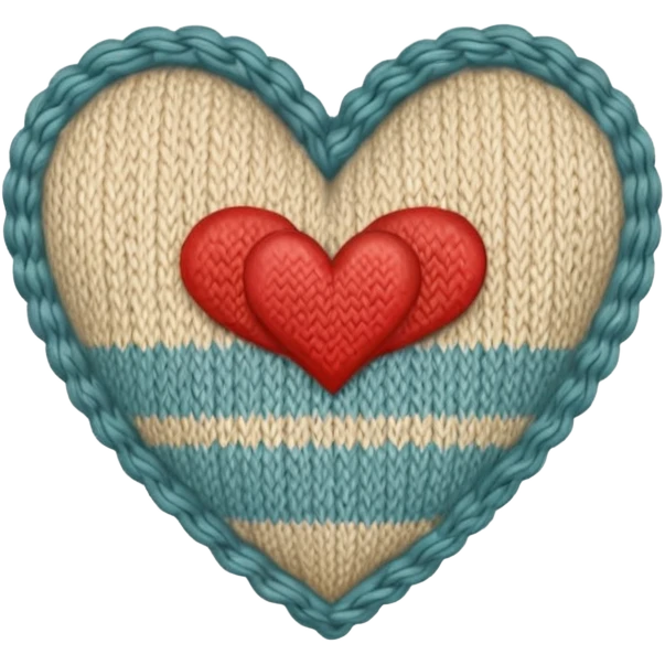 Vintage pattern, Knitted textured, neutral colored heart  emoji