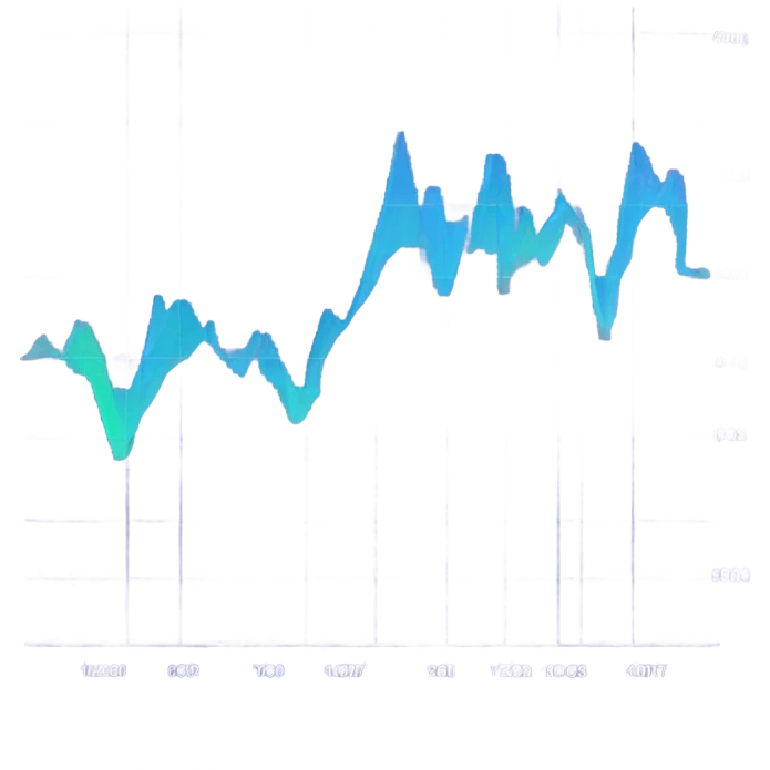 vaporware color themed line chart, stock price going up emoji