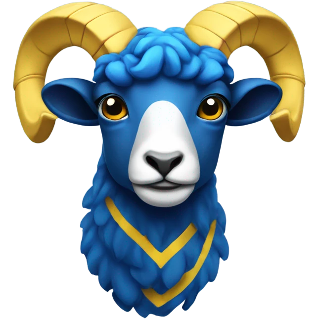 Blue and yellow ram emoji
