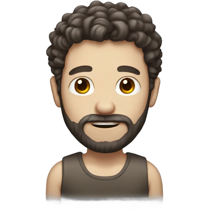 pale man with curly short dark brown hair and beard emoji