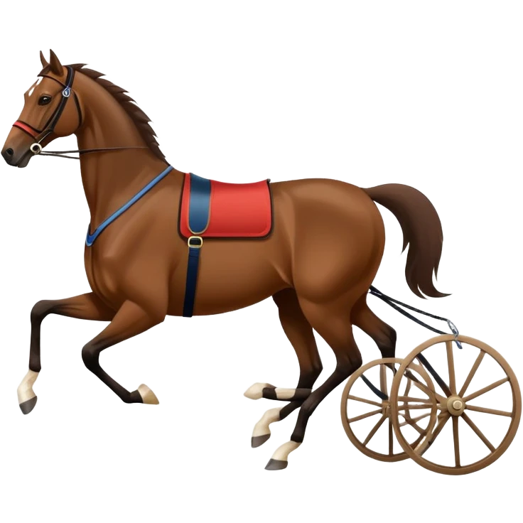 Standardbred horse pulling sulky emoji