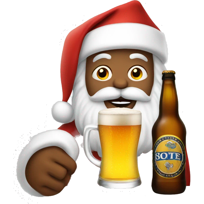 Santa with a beer emoji