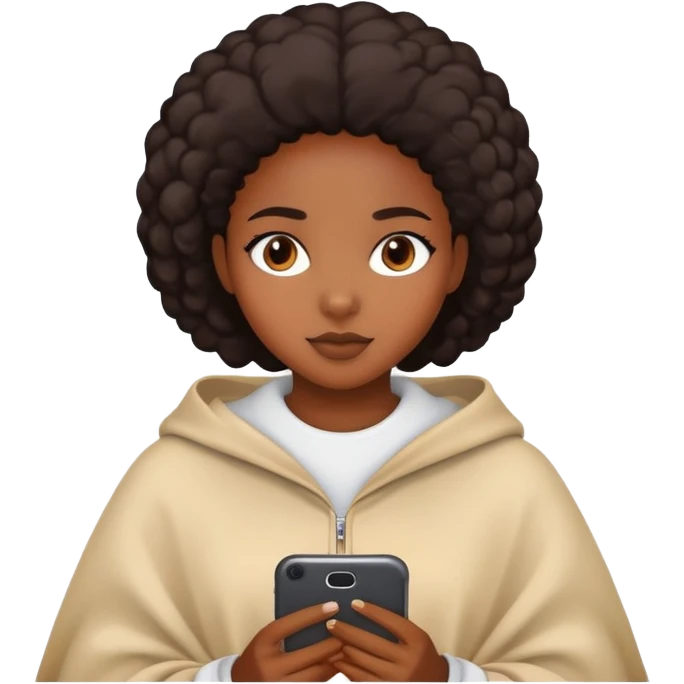black girl with a cover emoji