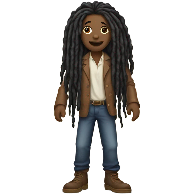 Flirty Light skin black person with dreads emoji