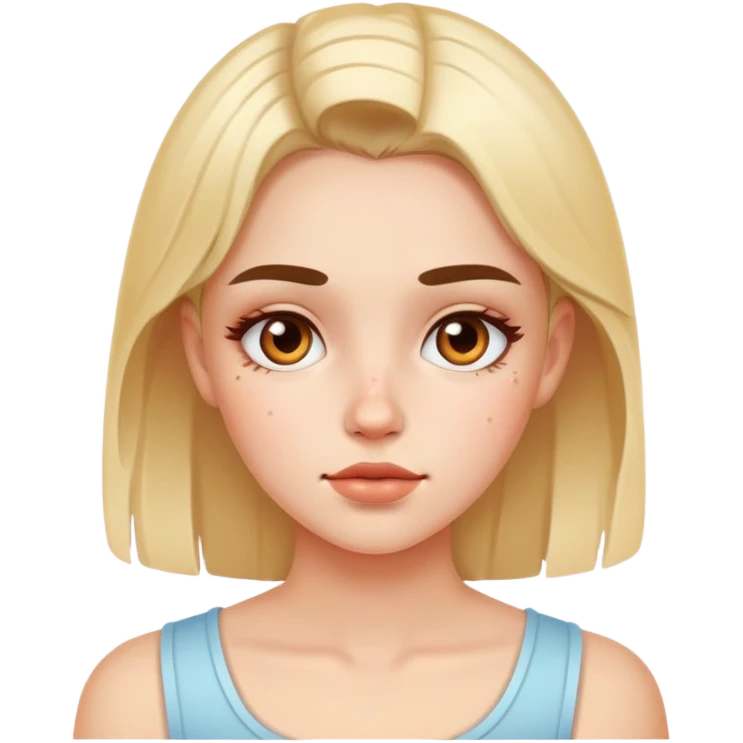 clean girl with beauty banks emoji