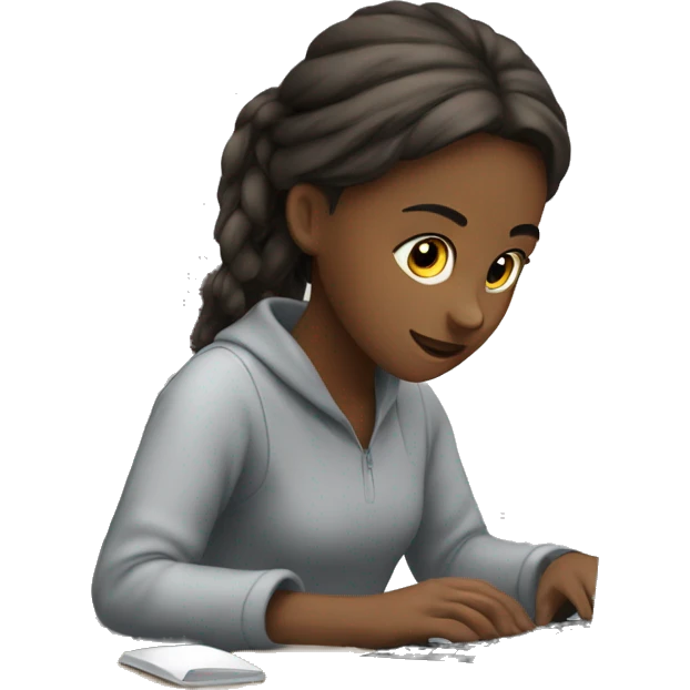 Girl working on computer emoji
