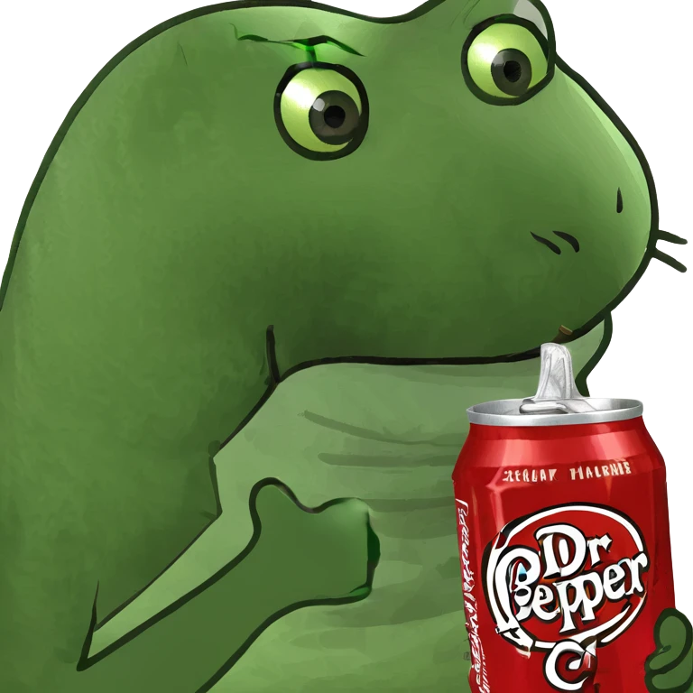 Cat holding Dr Pepper emoji