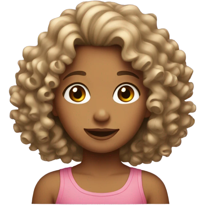 A cool girl with curly hair  emoji