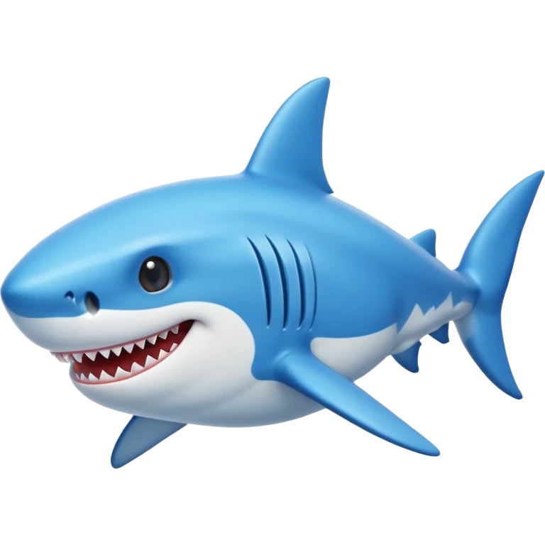 cartoon shark with brilliant blue color, no shoes emoji