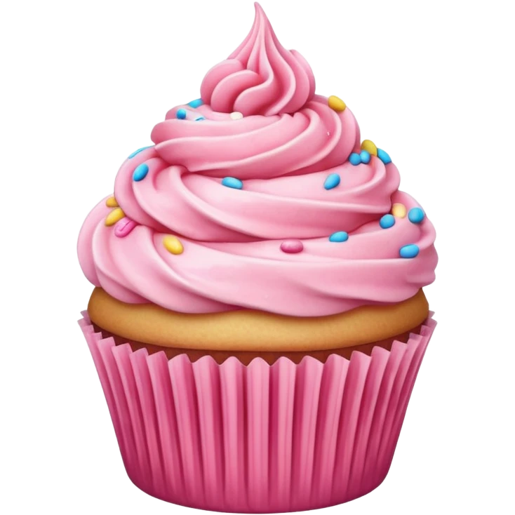 Cupcake with pink icing emoji