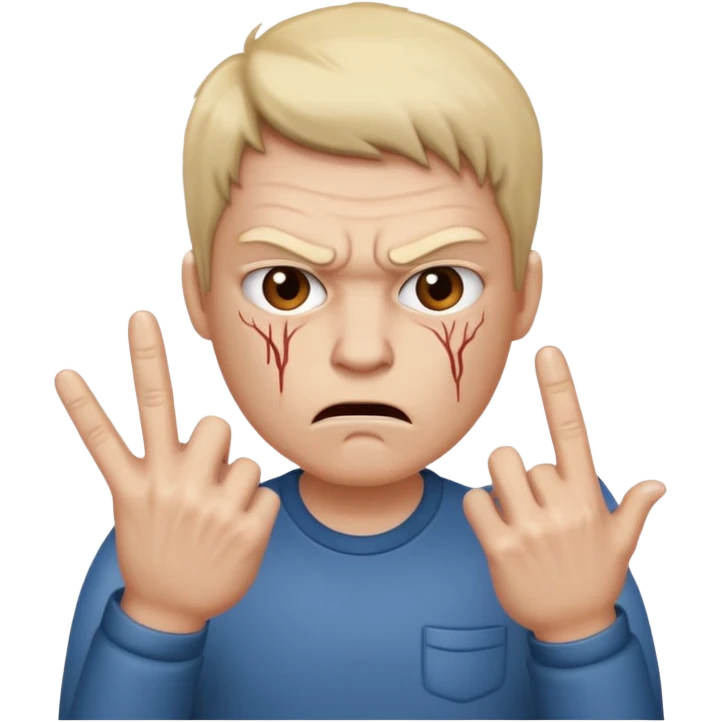 Una cara enojada y nerviosa con estas 2 manos 🖕🏻🖕🏻 emoji