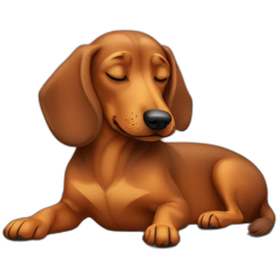 Teckel dog sleeping emoji