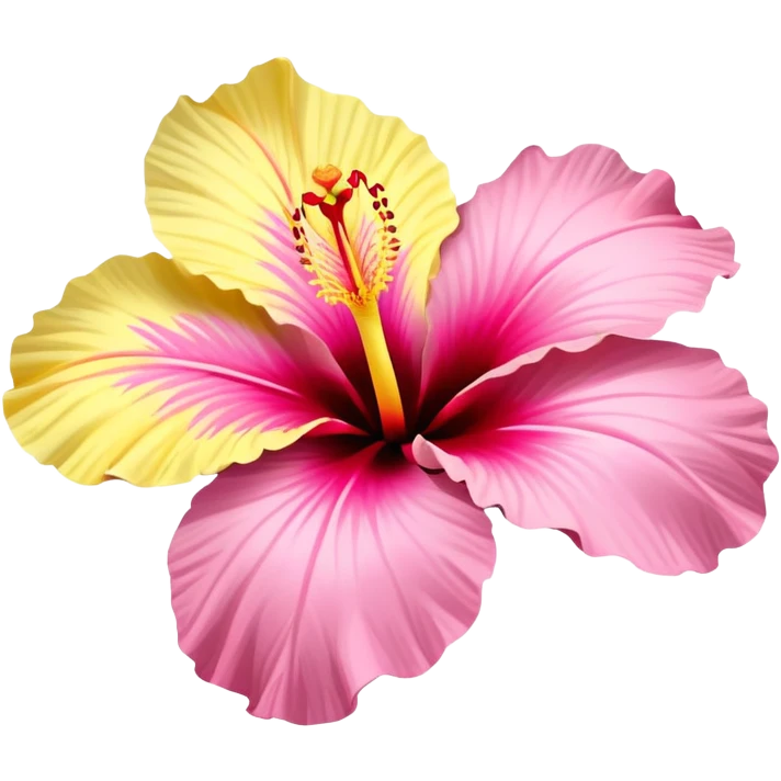 yellow and pink hibiscus flower emoji