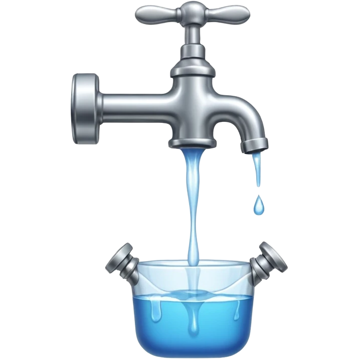 
water pouring from an OLD tap, 1980 emoji