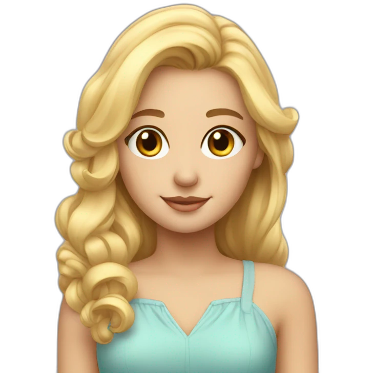 Wonderful dreamer Sweet Smart rounded face blonde with half hair emoji
