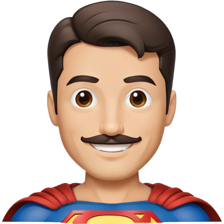 tan super man with short mustache emoji